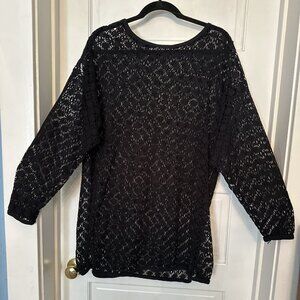 Black Crochet MCII Tunic or Coverup Perfect Condition  Large
